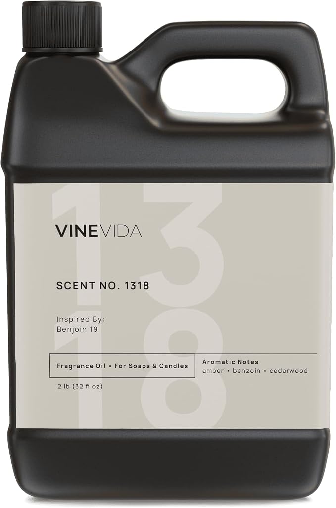 VINEVIDA Scent NO. 1318 Fragrance Oil - 32oz (2lbs) - Inspired by: Benjoin 19 Fragrance Oil for Candle Making - Made in USA Candle Scents Scents for Soap Making