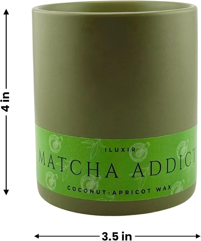 Matcha Scented Candle – Long Burning & Non-Toxic Perfumed Candles, Green Tea, Citrus & Sandalwood, Handcrafted Aromatherapy Candle for Matcha Lovers – (13 oz with Bamboo Lid)