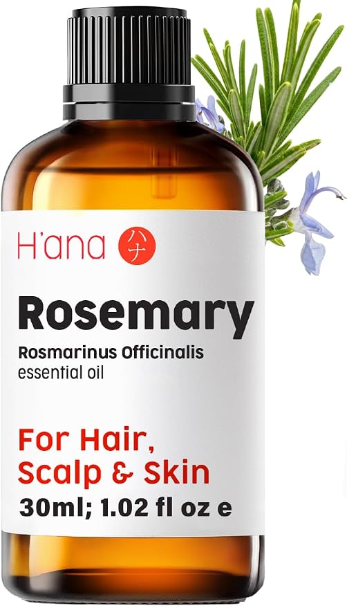 H'ana Rosemary Oil - 1.02 Fl Oz Rosemary Essential Oil for Hair, Skin, Diffuser, Aromatherapy & DIY