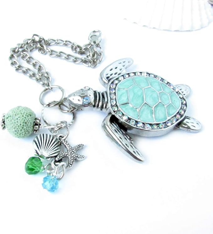 Sea Turtle Essential Oil Diffuser for Rear View Mirror - Car Accessories - Beach Car Aromatherapy Diffuser