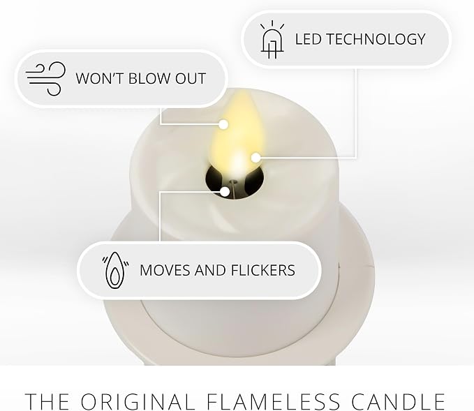 Luminara Flameless Candle Nightlight w/Dusk to Dawn Light Dark Auto Sensor, White Wall Plug Indoor Night LED Light w/Real-Flame Effect Technology, Bathroom Bedroom Hallway, No Remote Needed