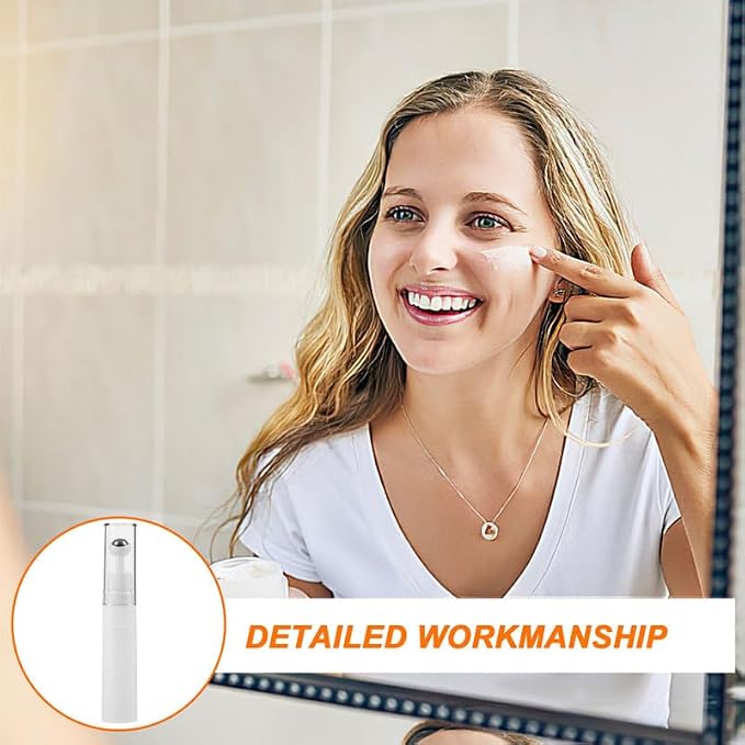 Didiseaon 4pcs Essential Oil Roller Bottle 5 ML White Refillable Perfume Container Travel Size Eye Cream Dispenser Stainless Steel Ball Skin Care Massage Tool Women Daily Morning Kit 3.6 Inches