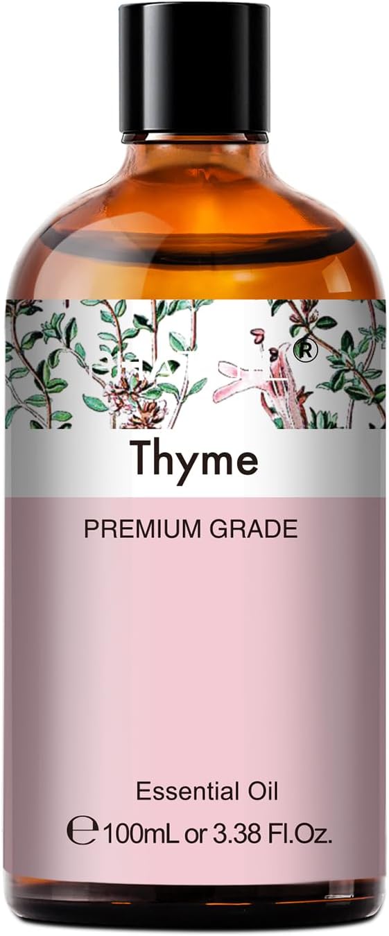 Thyme 3.38fl.oz Essential Oil, PHATOIL Aromatherapy Essential Oils for Diffuser, Humidifier, Perfect for DIY Soap, Candle, Bath Bombs Making(100ml)