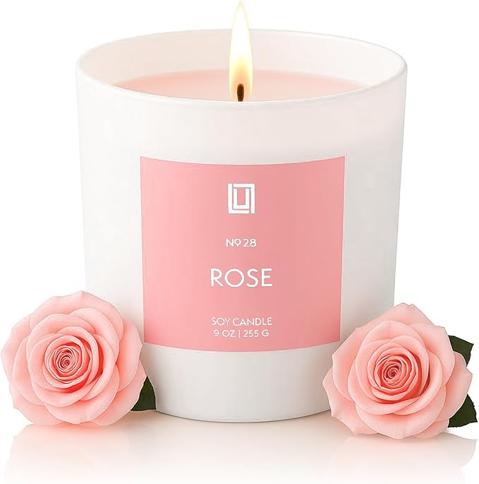 Lulu Candles | Smells Like Roses | Luxury Scented Soy Jar Candle | Hand Poured in The USA | Highly Scented & Long Lasting (9 Oz. Limited Edition)