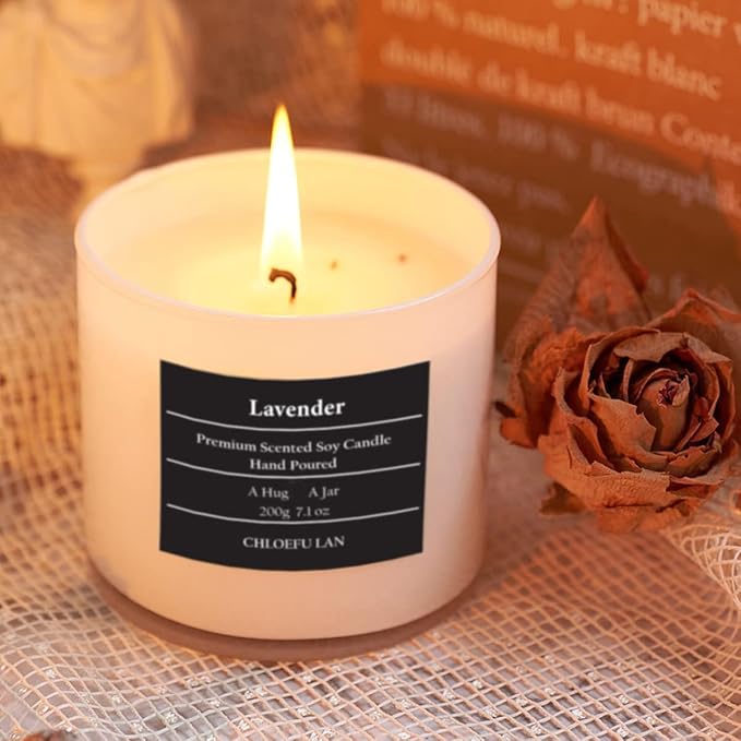 Lavender and Vanilla Candle,Highly Scented, Soy Candles for Home Scented, Home Decorative, 7.1oz|45 Hour Burning, Valentines Day Candles Gifts for Women Without Lid 2 Pack