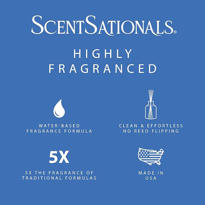 ScentSationals Water-Based Reed Diffuser - Deep Water & Cedarwood - 5 FL OZ Aromatherapy Reed Diffuser