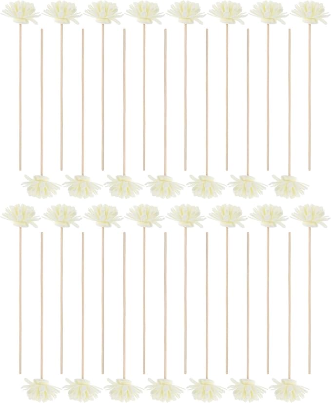 EXCEART Reed Diffuser Sticks 30pcs Diffuser Sticks Artificial Flower Rattan Reed Essential Oil for Office Home Decor Strips