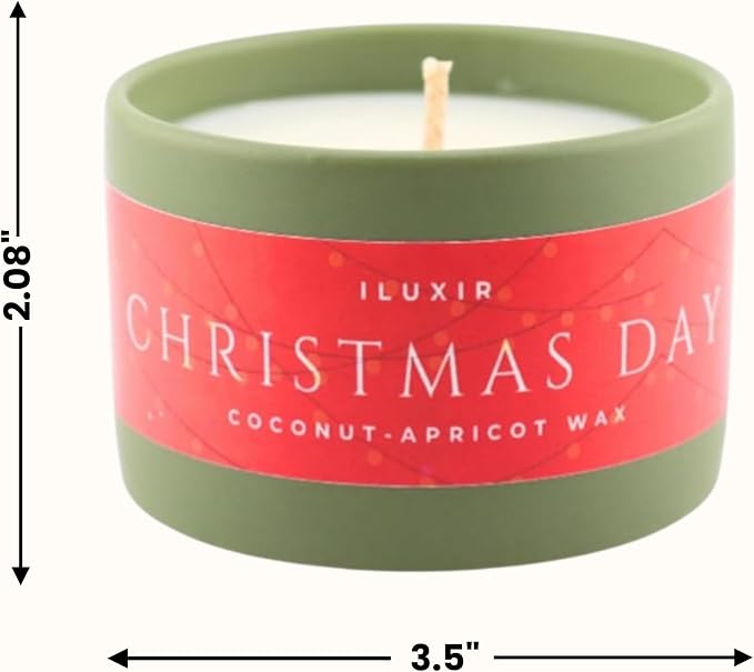 Christmas Day Luxury Candle - Christmas Festive Decor | Pine, Cranberry, Eucalyptus & Tonka | Handcrafted Non-Toxic Phthalate-Free Cruelty-Free Coconut Wax Holiday Candle 5 oz