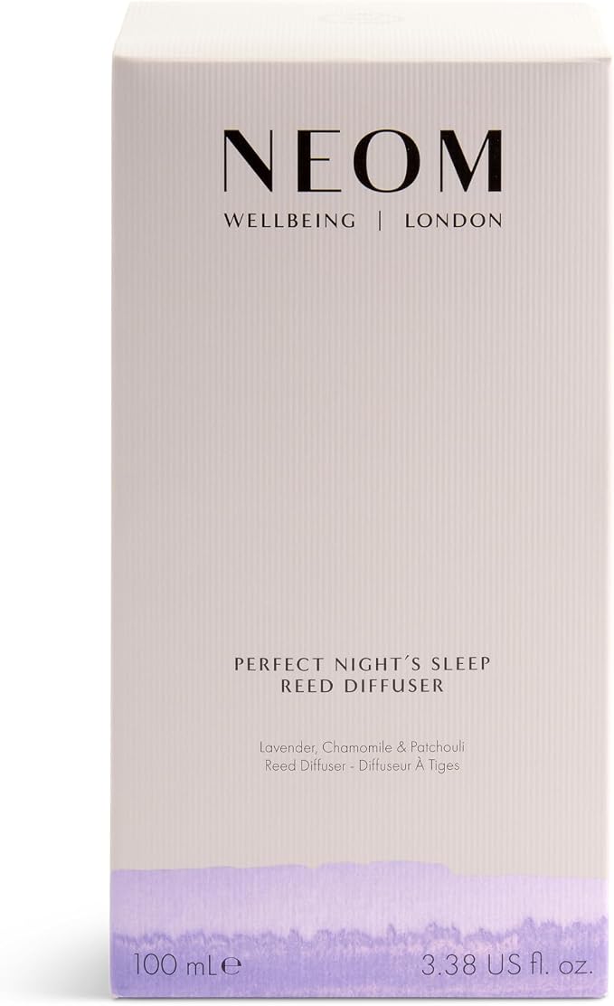 NEOM Perfect Night's Sleep Reed Diffuser, 100ml I Lavender, Chamomile and Patchouli I 100% Natural Fragrances I Lasts 12 Weeks I Refillable and Reusable