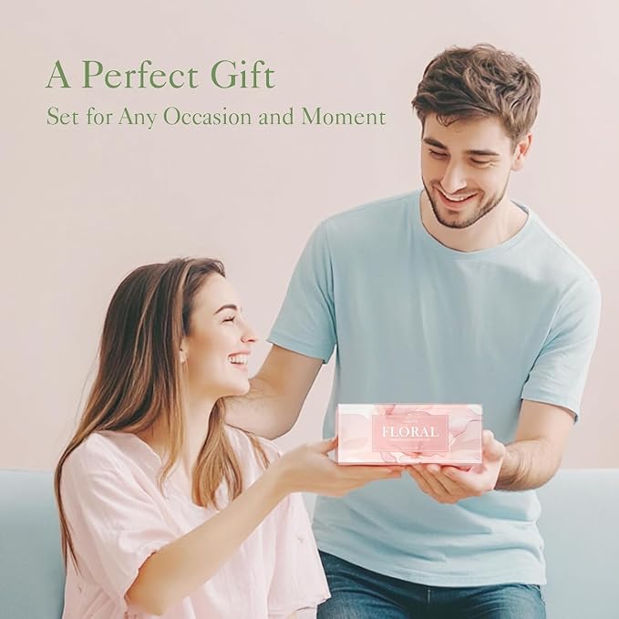 Auelife Floral Essential Oils Set - Mother's Day & Birthsday Gift, 6x10ml Rose, Jasmine, Lavender, Gardenia Pure Fragrance Oils for Diffuser, Candle Making, DIY Bath Bomb, Romantic Home Aromatherapy