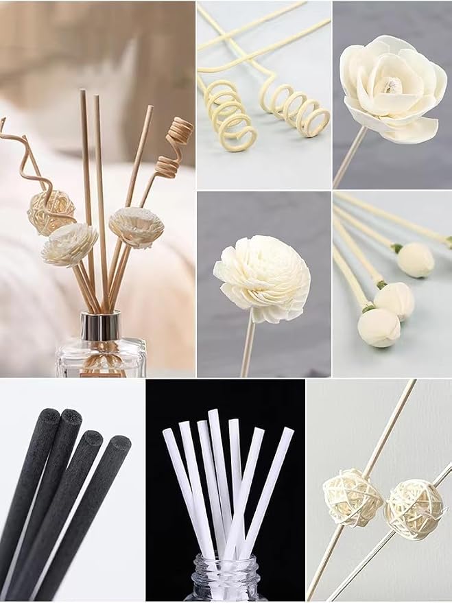120PCS White Fiber Reed Diffuser Sticks 7.5in/19CM Replacements Sticks for Home,SPA