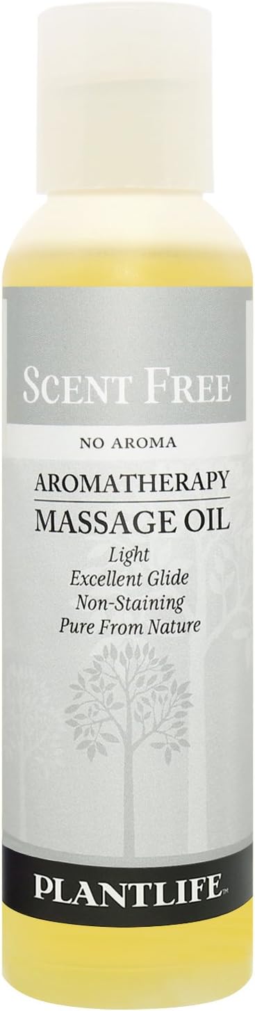 Plantlife Scent Free Massage Oil - Absorbs Deeply into the Skin and is Circulated Throughout, Providing Optimum Benefit to the Mind and Body - Made in California 4 oz