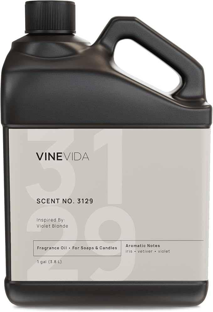 VINEVIDA Scent NO. 3129 Fragrance Oil - 1 Gallon (8lbs) - Inspired by: Violet Blonde Fragrance Oil for Candle Making - Made in USA Candle Scents Scents for Soap Making