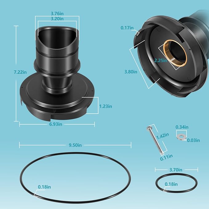 R0445400 Diffuser with O-Ring and Hardware Replacement Kit Fit for Zodiac Jandy ePump, Stealth, PlusHP, Waterfall, MaxHP Series Pumps (R0445400)