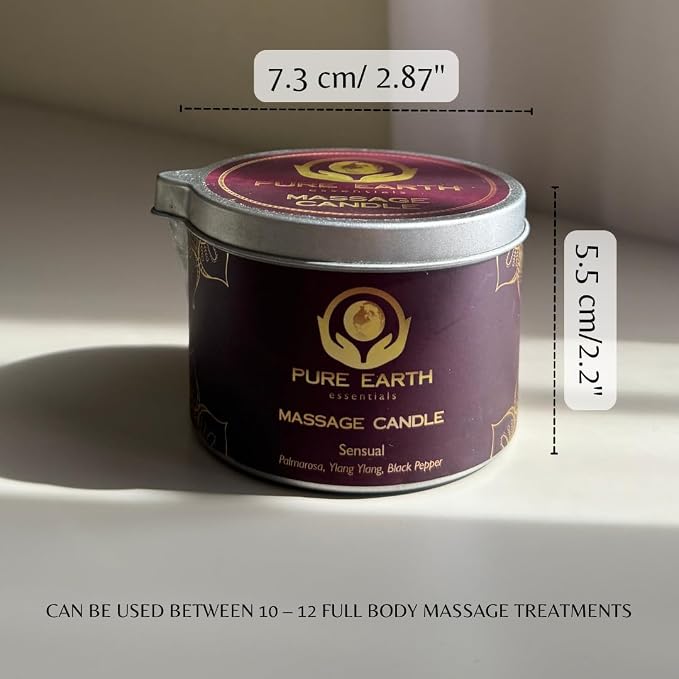 Sensual Massage Candle - Skin Moisturizing Massage Oil Candles - 6 oz.