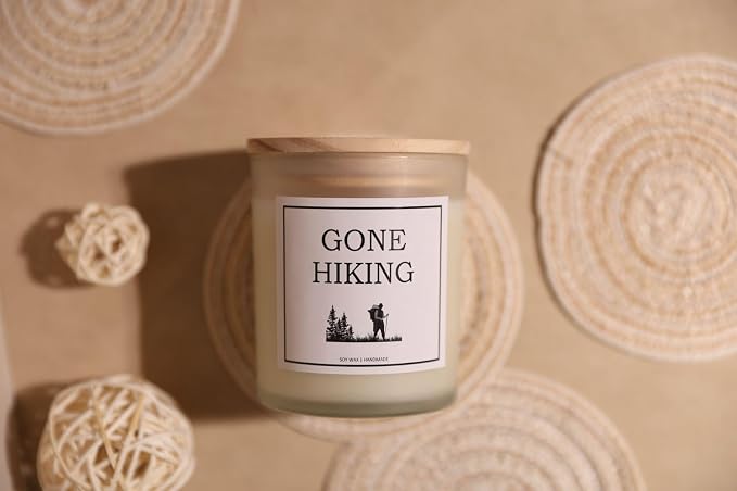 Hiking Gifts for Men and Women - Unique Hiker Gift Ideas for Birthday, Christmas - Cool Themed Candle for Hiking Lovers