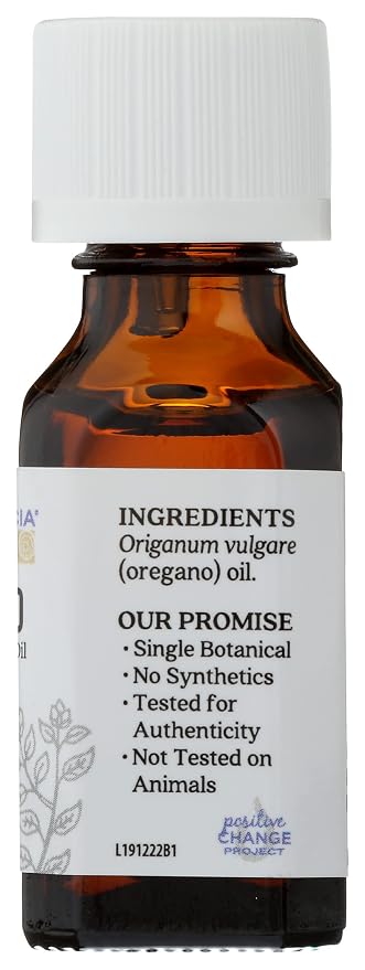 Aura Cacia 100% Pure Oregano Essential Oil, GC/MS Tested for Purity, 15 ml, Origanum vulgare, 0.5 Fl Oz (Pack of 2)