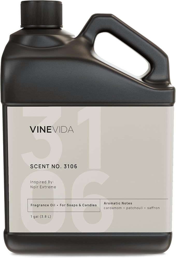 VINEVIDA Scent NO. 3106 Fragrance Oil - 1 Gallon (8lbs) - Inspired by: Noir Extreme Fragrance Oil for Candle Making - Made in USA Candle Scents Scents for Soap Making