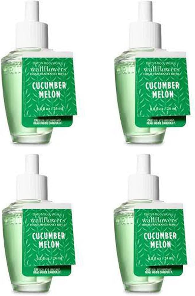 Bath & Body Works WallFlowers Fragrance Refill 0.8 Oz 4 Pack (Cucumber Melon)