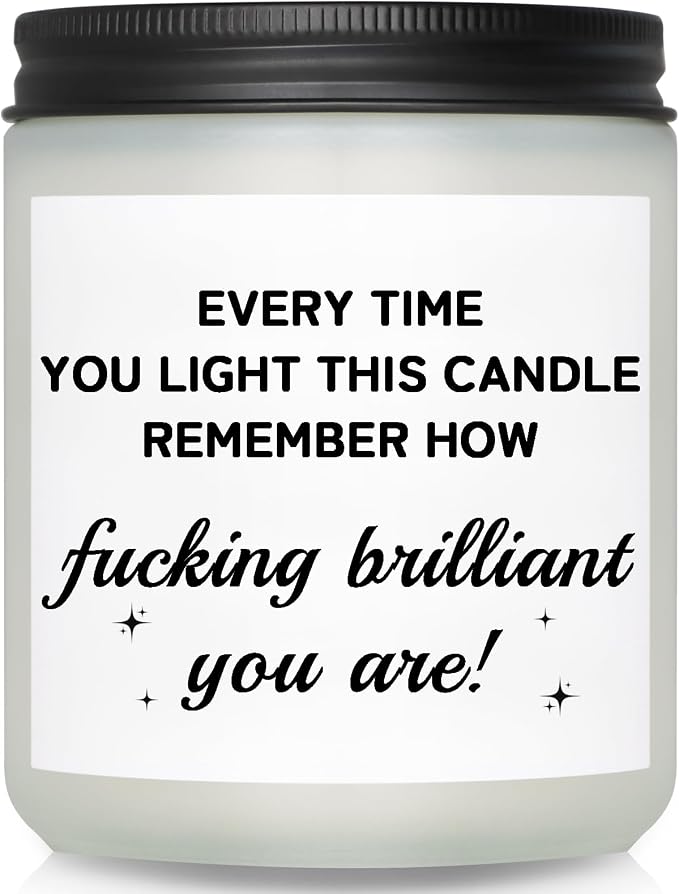 Funny Birthday Gifts for Women, Unique Gift for Mom Sister Womens Best Friend Birthday Gifts for Women Who Have Everything, Coworker Encouragement Inspirational Get Well Gift for Her, Vanilla Candle