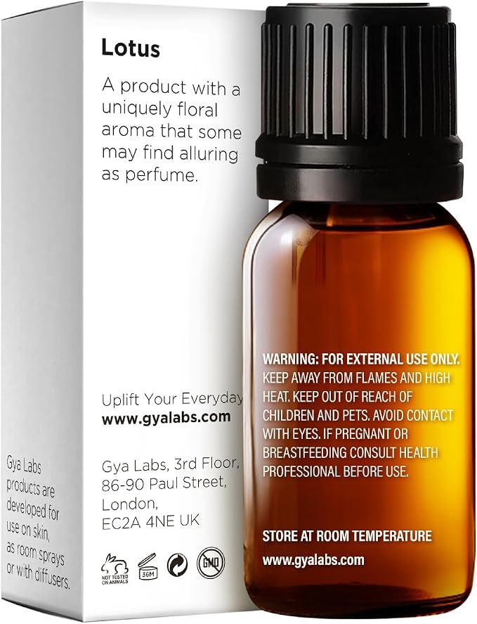 100% Pure Lotus Essential Oil - 0.34 Fl Oz - Lotus Oil for Hair, Skin, Diffuser, Aromatherapy & DIY Candle Making Scent