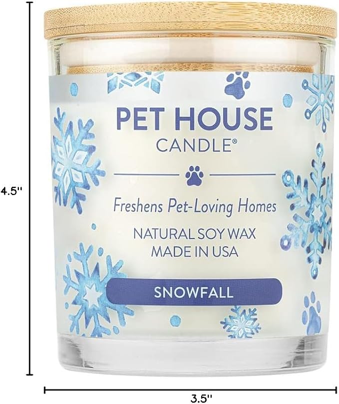 Pet House Candles Plant Based Cookie Scented Candle Clean Burning, Long Lasting for Home, Snowfall