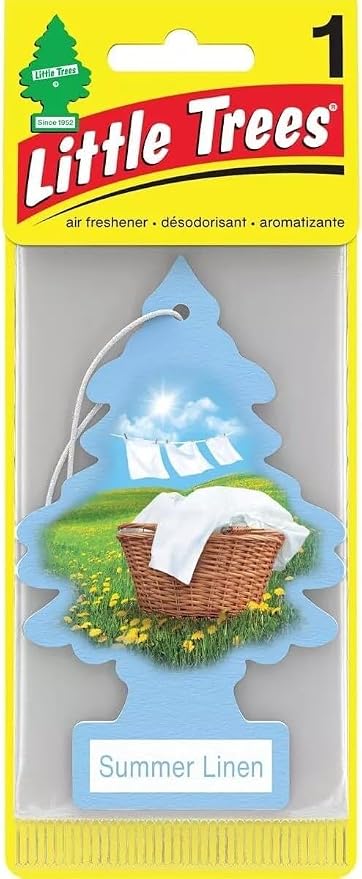 LITTLE TREES Car Air Freshener | Hanging Paper Tree for Home or Car | Summer Linen
