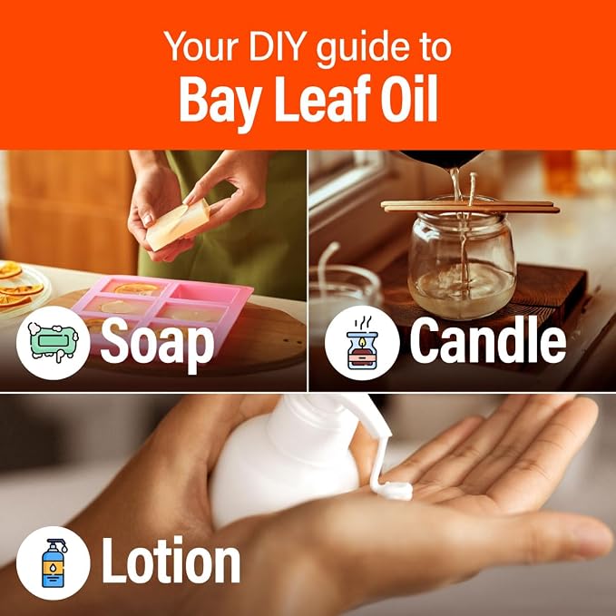 H'ana Bay Leaf Oil - 1.02 Fl Oz Bay Leaf Essential Oil for Hair, Skin, Diffuser, Aromatherapy & DIY