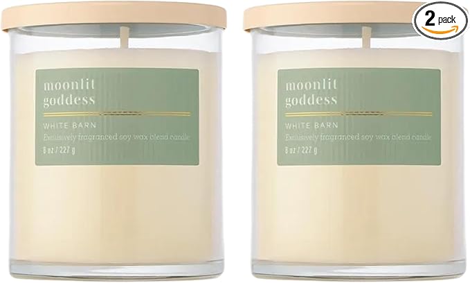 Bath & Body Works Single Wick Candle, Moonlit Goddess Candle, Long-Lasting Burn Up to 45 Hours, Exclusively Fragranced Soy Wax Blend, 8 oz - 2 Pack