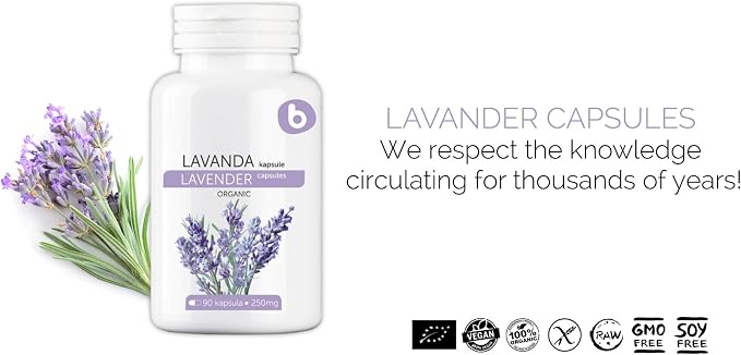 Organic Lavender Capsules - Lavender Pills for Relaxation and Balance - Supports Calm Mind and Body - Natural Supplement - Non-GMO, Gluten-Free – 90 Vegan Capsules