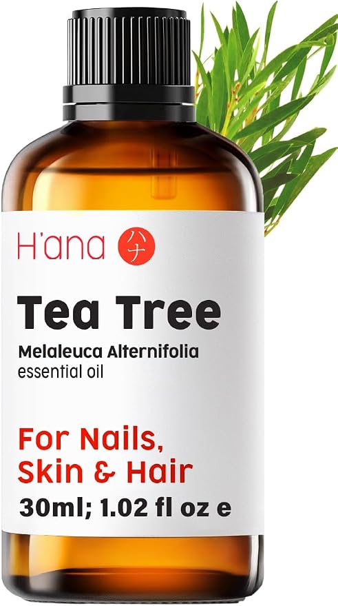H’ana Tea Tree Essential Oil - 1.02 Fl Oz - Australian Melaleuca Alternifolia for Toenails - for Aromatherapy, Hair, Scalp, Skin, Nails and DIY Candle & Soap Making
