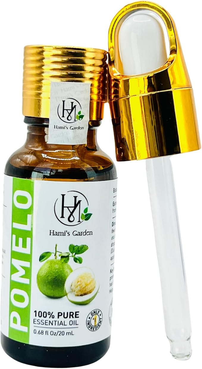 Hami's Garden Grapefruit Pomelo Essential Oil - 0.68 fl Oz/20 mL - 100% Pure and Natural - Premium Grade With Glass Dropper for Diffusers, Hair and Skin Care, Home Care, Soap Making