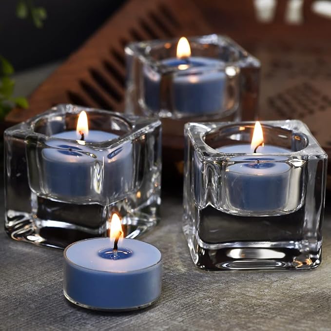 DEYBBY Ocean Breeze Scented Tealight Candles Bulk, Aromatherapy Soy Wax Tea Candle Set of 24-4 Hour Burning Great Gift