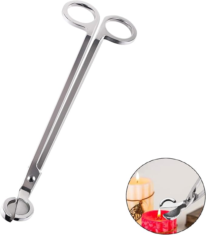 EVERMARKET Candle Wick Trimmer, Polished Stainless Steel Wick Clipper Cutter - Reaches Deep Into Candles to Cut Spent Wicks, Allow Cleaner Burn and Prevent Soot Buildup
