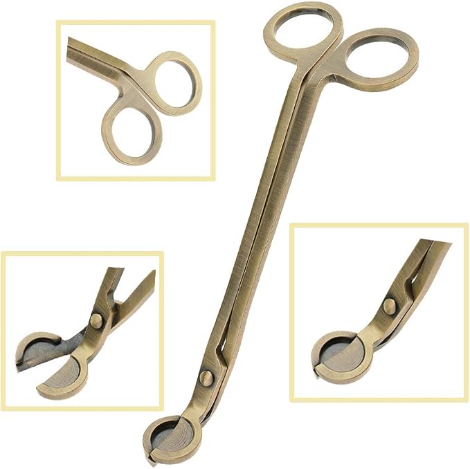 Candle Wick Trimmer, Candle Cutter Wick Clipper Cutter, Polished Stainless Steel Scissors Tool, Oil Lamp Candle Accessories for Scented Candles Lovers(Bronze)