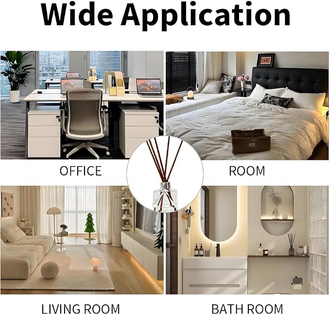 50PCS Brown Fiber Reed Diffuser Sticks 12 Inch Long 3mm Diameter Strong Absorption Refill Replacement Reeds for Diffuser Stick Essential Oil Scented Aroma Fragrance Rod for Home Office Spa
