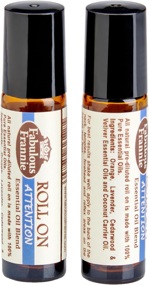 Fabulous Frannie Attention Essential Oil Blend Roll-On Made with Pure Essential Oils 10ml (Pack of 1)