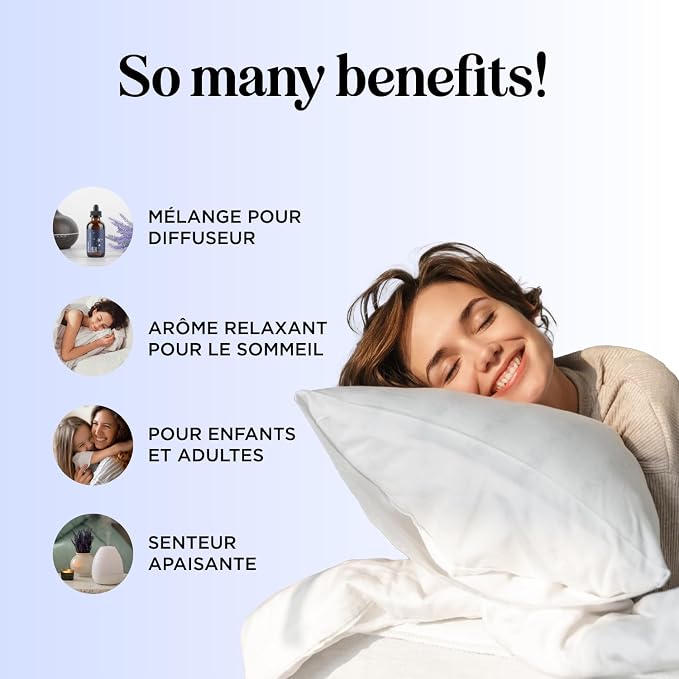 Sleep Essential Oil Blend for Diffuser - Dream Essential Oils for Diffusers Aromatherapy and Relaxation with Clary Sage Ylang-Ylang Roman Chamomile and Lavender for Sleep Time Support (4 Fl Oz)