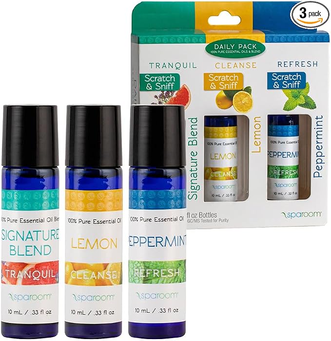 SpaRoom Aromatherapy 100% Pure Essential Oils for Diffusers and Air Freshners, Daily Collection, Set of 3