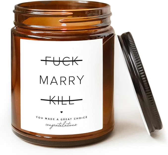 ThreeKin Engagement Candle, Gift for Engaged Couples | Lavender & Lemongrass Soy Wax Blend | 65-Hour Burn Time | Scented Jar for Bridal Showers & Brides to Be