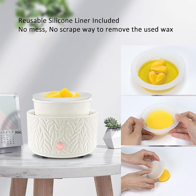 EQUSUPRO Wax Melt Warmer for Scented Wax Melts- Electric 4 in-1 Ceramic Candle Wax Warmer Burner Fragrance Wax Melter for Home Office Bedroom Living Room Decor & Gifts for Women