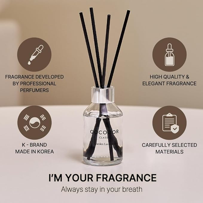 COCODOR Classic Reed Diffuser/Black Cherry/3.4oz(100ml)/1 Pack/Home Fragrance Scent Essential Oil Stick Diffuser for Bedroom Bathroom Home Décor