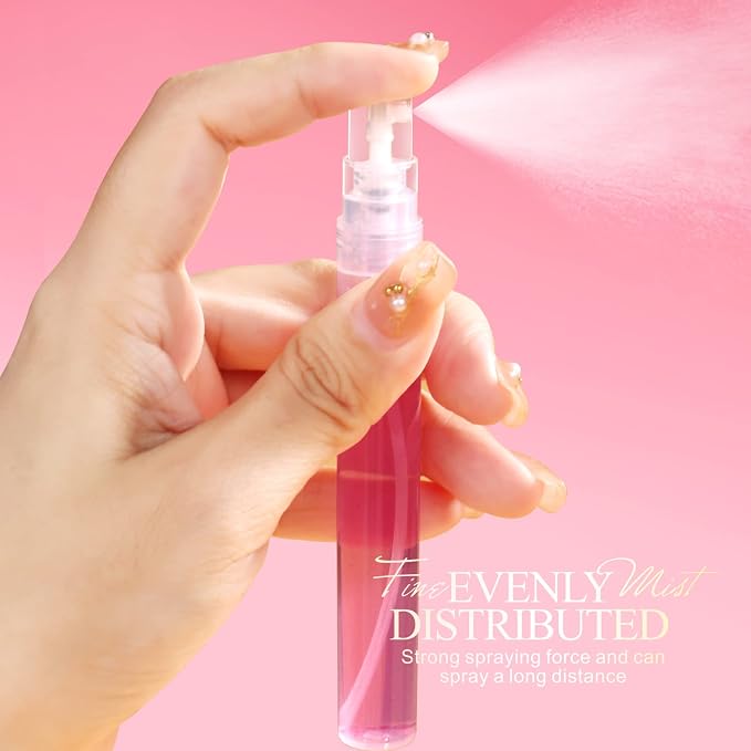 Fandamei Mini Spray Bottle, 10 Pack 10ml Plastic Spray Bottle, Fine Mist Refillable Perfume Bottle, Perfume Atomizer, Small Empty Sample Containers, Portable Travel Bottle