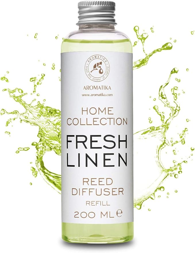 Reed Diffuser Refill Fresh Linen 6.8 Fl Oz (200ml) - Room Diffuser Refill - Home Fragrance - Scented Diffuser - Fresh Aroma - Room Fragrance - Scented Diffuser