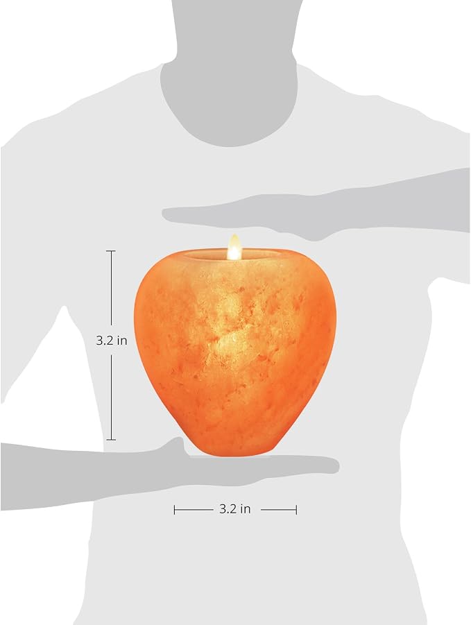 Himalayan Glow Apple Style Natural Pink Salt Tealight Candle Holder,100% Pure Crystal Salt Candle Lamp | Night Light & Decorative Light, Choice