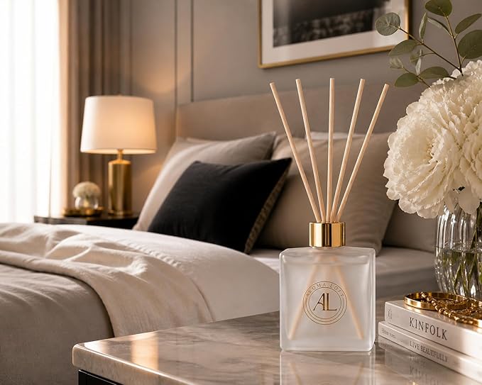 Frosted Reed Diffusers for Home | Premium Fragrance Diffuser | Frosted Diffuser Sticks in Oil Set with Fresh Linen Scent | Smell Good Stuff | Long-Lasting Oil for Bathroom & Office (5 oz)