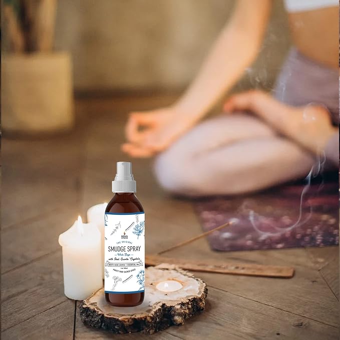 SOUL STICKS White Sage with Pearl Smudge Spray – 3.5oz Smokeless Energy Mist – Quartz Crystal & Pearl Infused Aura Cleanser – Spiritual Spray for Emotional Balance, Protection & Inner Peace