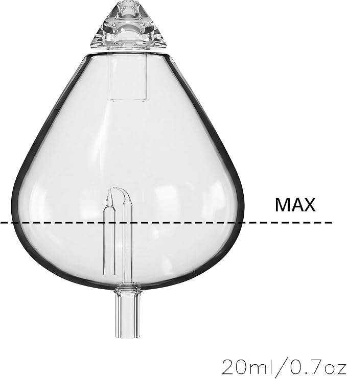 20ml Hand-Blown Glass Atomizing Chamber for Waterless Essential Oil Diffusers, Laboratory-Level Glass, Plastic-Free Nebulizing Vessel, DIY Replacement Accessory, [Waterdrop]