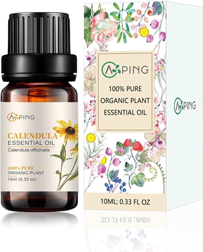 Calendula Essential Oil - 100% Pure Organic Natural Plant Oil for Diffuser, Aroma, Spa, Massage, Yoga, Perfume, 0.33oz