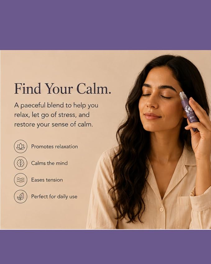 Essential Oil Roll-On – Natural Aromatherapy Blend in a Convenient Roller for Everyday Wellbeing (Relax)